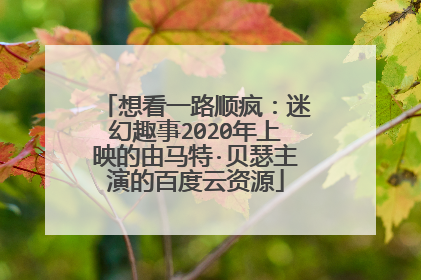 想看一路顺疯：迷幻趣事2020年上映的由马特·贝瑟主演的百度云资源