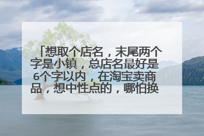 想取个店名,末尾两个字是小镇,总店名最好是6个字以内,在淘宝卖商品,想中性点的,哪怕换行也能卖产品