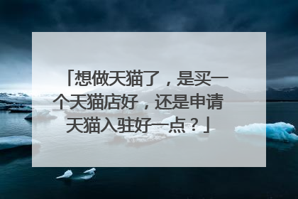 想做天猫了,是买一个天猫店好,还是申请天猫入驻好一点?