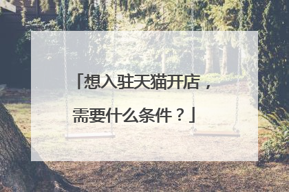 想入驻天猫开店,需要什么条件?