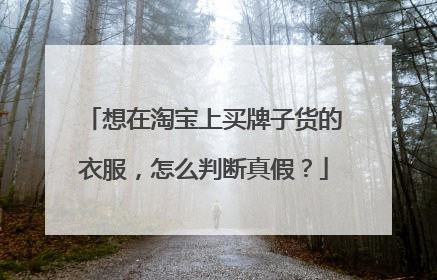 想在淘宝上买牌子货的衣服,怎么判断真假?