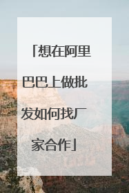 想在阿里巴巴上做批发如何找厂家合作