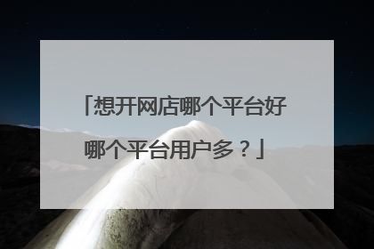 想开网店哪个平台好哪个平台用户多?