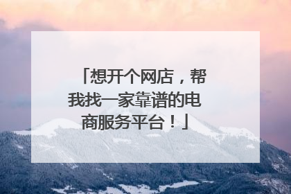 想开个网店,帮我找一家靠谱的电商服务平台!