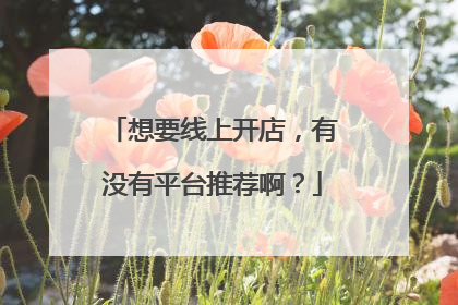 想要线上开店,有没有平台推荐啊?