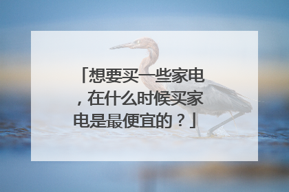 想要买一些家电，在什么时候买家电是最便宜的？