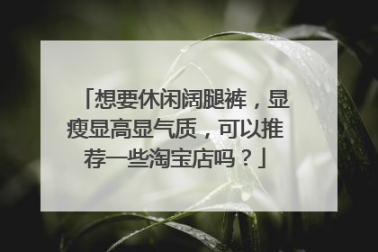 想要休闲阔腿裤，显瘦显高显气质，可以推荐一些淘宝店吗？
