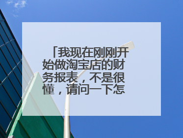 我现在刚刚开始做淘宝店的财务报表,不是很懂,请问一下怎么做报表啊