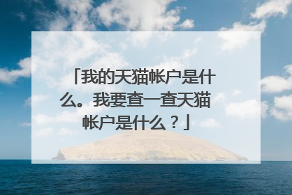 我的天猫帐户是什么。我要查一查天猫帐户是什么?