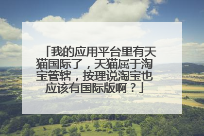 我的应用平台里有天猫国际了,天猫属于淘宝管辖,按理说淘宝也应该有国际版啊?