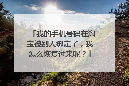 我的手机号码在淘宝被别人绑定了,我怎么恢复过来呢?