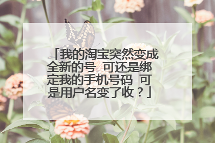 我的淘宝突然变成全新的号 可还是绑定我的手机号码 可是用户名变了收？