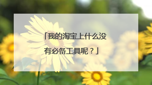 我的淘宝上什么没有必备工具呢？