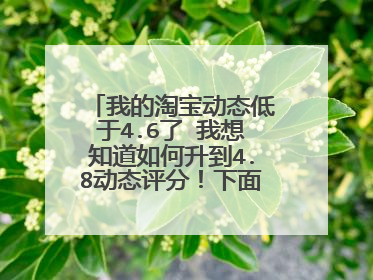 我的淘宝动态低于4.6了 我想知道如何升到4.8动态评分!下面是我店铺动?