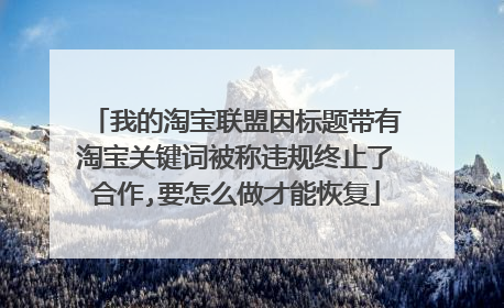 我的淘宝联盟因标题带有淘宝关键词被称违规终止了合作,要怎么做才能恢复