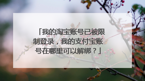 我的淘宝账号已被限制登录,我的支付宝账号在哪里可以解绑?