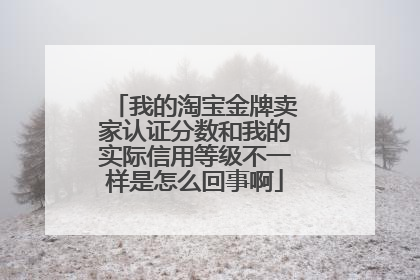 我的淘宝金牌卖家认证分数和我的实际信用等级不一样是怎么回事啊