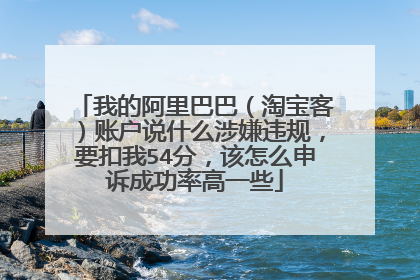 我的阿里巴巴(淘宝客)账户说什么涉嫌违规,要扣我54分,该怎么申诉成功率高一些