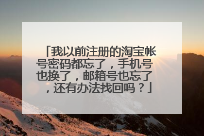 我以前注册的淘宝帐号密码都忘了,手机号也换了,邮箱号也忘了,还有办法找回吗?