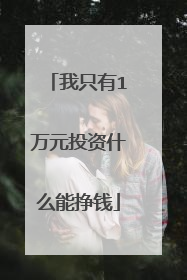 我只有1万元投资什么能挣钱