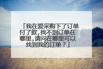 我在爱采购下了订单付了款,找不到订单在哪里,请问在哪里可以找到我的订单？