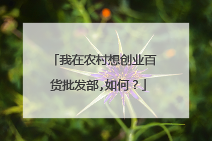 我在农村想创业百货批发部,如何？