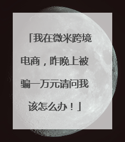 我在微米跨境电商,昨晚上被骗一万元请问我该怎么办!