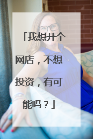 我想开个网店,不想投资,有可能吗?