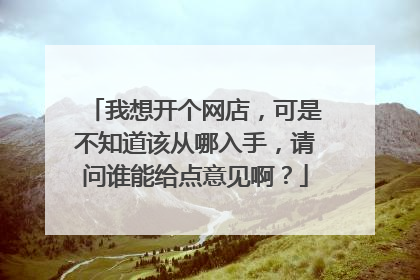 我想开个网店，可是不知道该从哪入手，请问谁能给点意见啊？