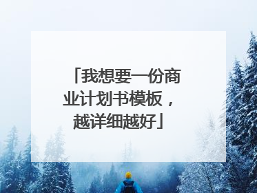 我想要一份商业计划书模板,越详细越好