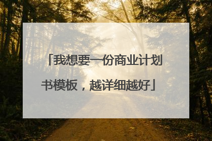 我想要一份商业计划书模板,越详细越好
