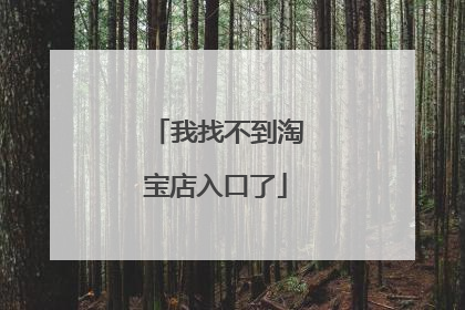 我找不到淘宝店入口了