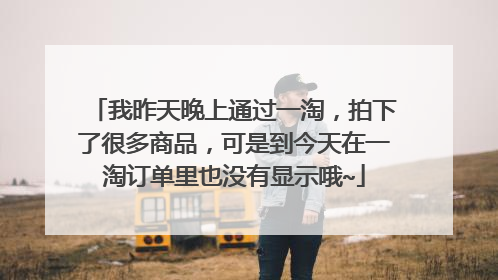 我昨天晚上通过一淘,拍下了很多商品,可是到今天在一淘订单里也没有显示哦~