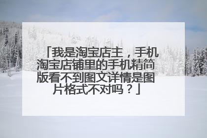 我是淘宝店主，手机淘宝店铺里的手机精简版看不到图文详情是图片格式不对吗？