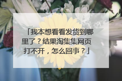 我本想看看发货到哪里了？结果淘集集网页打不开，怎么回事？