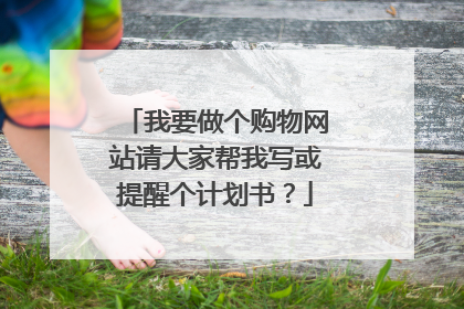我要做个购物网站请大家帮我写或提醒个计划书?