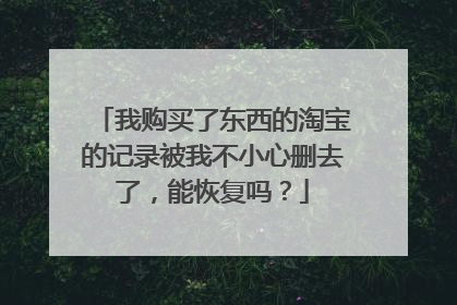 我购买了东西的淘宝的记录被我不小心删去了,能恢复吗?