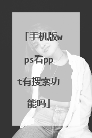 手机版wps看ppt有搜索功能吗