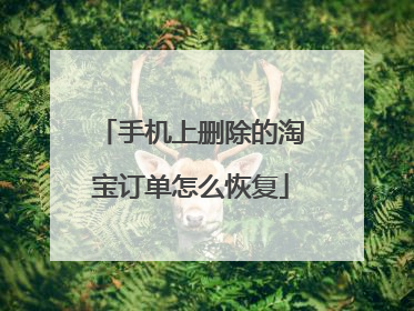 手机上删除的淘宝订单怎么恢复