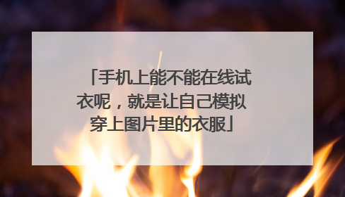 手机上能不能在线试衣呢,就是让自己模拟穿上图片里的衣服