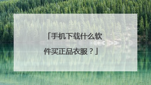 手机下载什么软件买正品衣服?