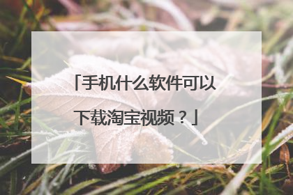 手机什么软件可以下载淘宝视频？