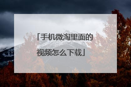 手机微淘里面的视频怎么下载