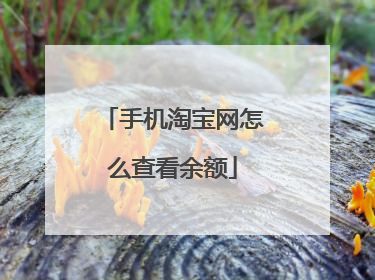 手机淘宝网怎么查看余额