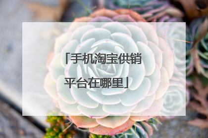 手机淘宝供销平台在哪里
