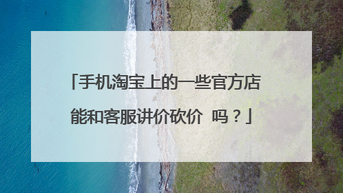 手机淘宝上的一些官方店 能和客服讲价砍价 吗?
