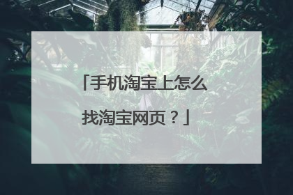 手机淘宝上怎么找淘宝网页?