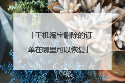 手机淘宝删除的订单在哪里可以恢复