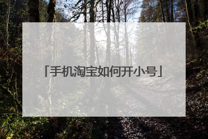 手机淘宝如何开小号
