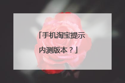 手机淘宝提示内测版本？